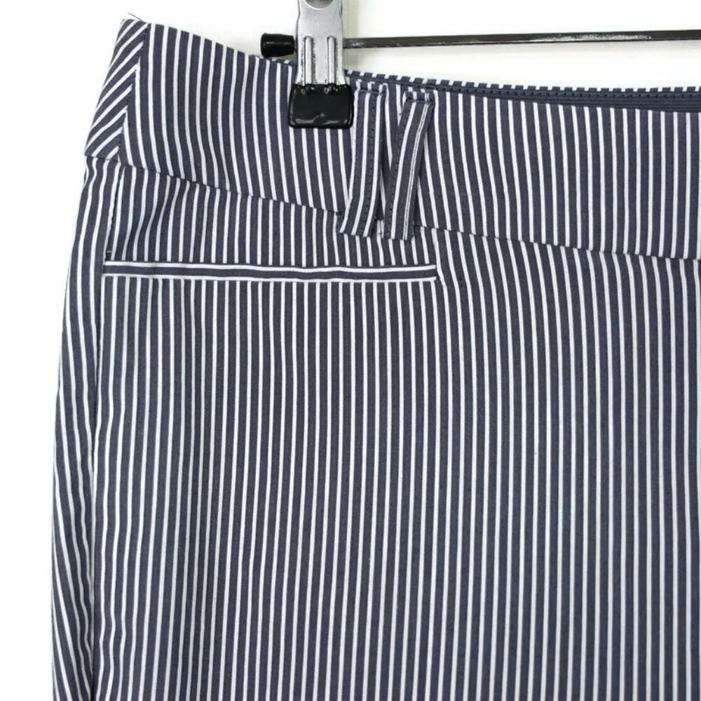 Lane Bryant The Allie Blue Grey White Striped Capri Pants Size 14‎ Stretch